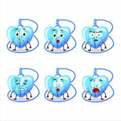 Poster - Character cartoon of crystal heart necklace with scared expression