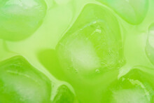 Green Ice Cubes, Closeup View