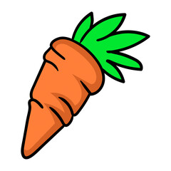 Wall Mural - comic vegetable carrot, doodle icon drawing