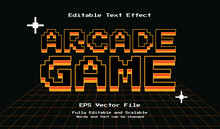 Arcade Game 3D Game Pixel Editable Text Effect