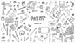 © olga - Vector art tools sketch. set hand drawn vector artist s supplies. Doodle graphic tablet, markers and paints. Art background