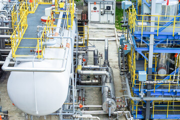 Wall Mural - Technological equipment of the gas processing plant top view.