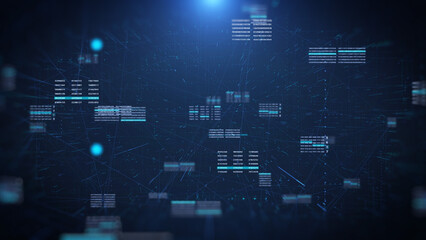 Poster - HUD UI Digital Data Futuristic Numeric Test Sequence Simulation Concept Illustration Background.