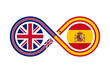 unity concept. english and spanish language translation icon. vector illustration isolated on white background