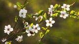 Fototapeta  - Wiosenne kwiaty kwitną na drzewach