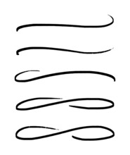 Set Of Swoosh Underline Squiggly. Figure Eight Underline Curves. Vector Illustration Of Line Lettering Isolated On White Background.