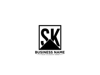 Letter SK Logo Vector, Monogram Letter Sk s&k Logo icon design for your all business