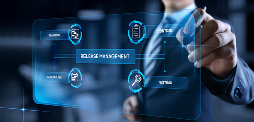 Release management software development and testing concept.