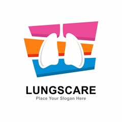 Wall Mural - Lungs care vector logo template. Suitable for business, web, health, education, design and art