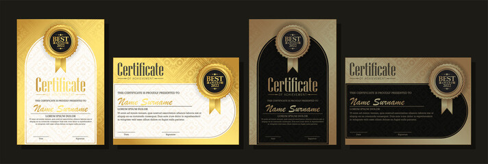Wall Mural - premium black gold certificate collection