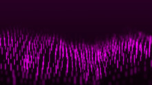 Abstract Dynamic Wave Flow Of Purple Vertical Lines On Purple Background. Digital Wave Background Concept. Big Data Visualization. 3D Rendering.
