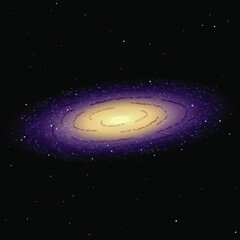 Wall Mural - lenticular galaxy with stars, vector illustration of space