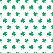 © Anna Shalygina - St Patricks Day pattern with shamrocks. Seamless white background and green clover leaves. Saint Patricks holiday party backdrop. Vector flat illustration
