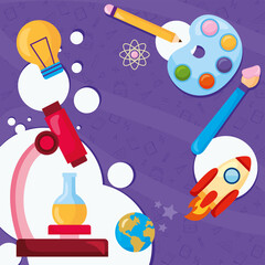 Wall Mural - education microscope design