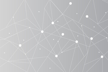 Wall Mural - network abstract connection isolated on gray background. network technology background with dots and