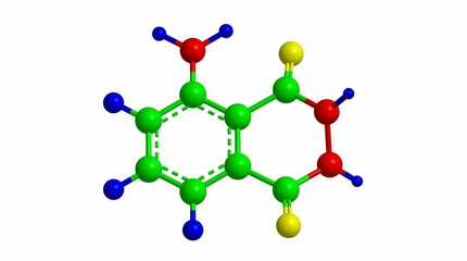 Sticker - Molecular structure of luminol, 3D rendering