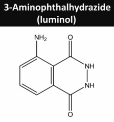 Poster - Molecular structure of luminol, 3D rendering