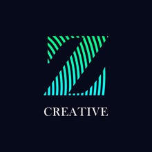 Abstract Letter Z Line Or Zebra Pattern Vector Logo Design. Suitable For Business, Stripe Font Symbol  And Digital Print