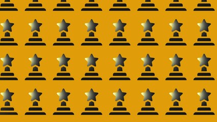 Sticker - animation of black trophy prize icon on yellow