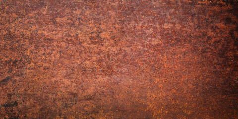 Wall Mural - empty rusty metal plate, old iron background