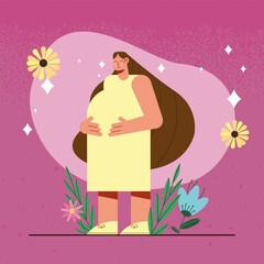 Wall Mural - pregnancy woman in the garden