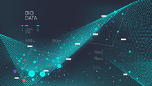Big Data Information Flow Collection And Analysis, Database Processing By Computer Algorithms And Artificial Intelligence, Futuristic Vector Background