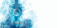 Guitar Music Illustration With Abstract Effects.