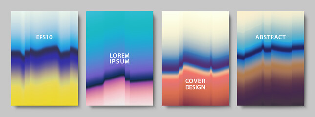 Wall Mural - Set of Colorful Gradient Backgrounds. Blur Texture. Modern Vector Illustration without Transparency.