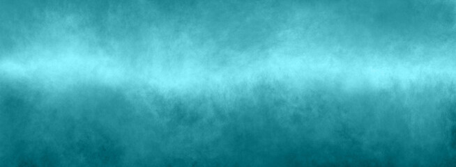 Wall Mural - blue green background abstract gradient cloudy paint texture with light blue center and smoky border