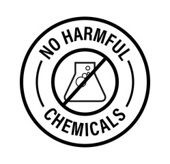 no harmful chemical vector icon, black in color, line art