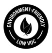 'environment friedndly, low voc' vector icon.  low volatile organic compounds abstract