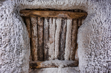 Details of galler in Turda salt mine, Romania