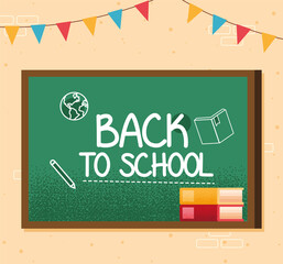 Wall Mural - back to school lettering and garlands