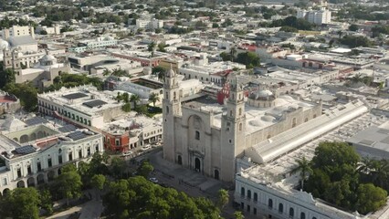 Canvas Print - Cathedral of Merida. Aerial view