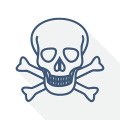 Leinwandbilder - Simple editable skull vector icon, flat design death concept illustration easy to edit