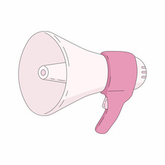 Megaphone in cartoon style. Vector illustration isolated on white. Symbol of loudspeaker