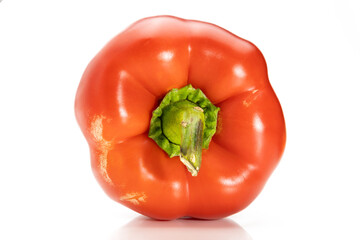 Wall Mural - Red pepper on a white isolated background, top view