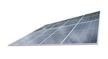 Solar Module Panels Isolated On White Background With Clipping Path. Environmental Energy Concept.