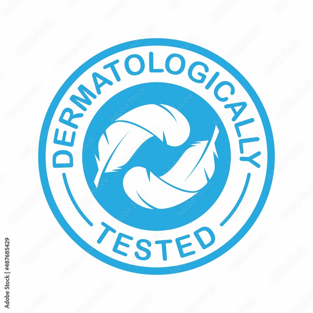 Dermatologically tested sign badge vector template logo. Suitable for ...