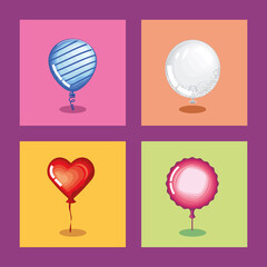 Poster - balloons icons set