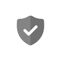 Sticker - Shield with check mark grey flat vector icon