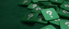 Green Question Mark On A Background Of White Signs Concept Of Asking Seeking For Knowledge