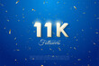 11k followers background with numbers illustration.