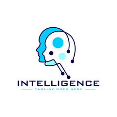 Wall Mural - man-made intelligence technology illustration logo