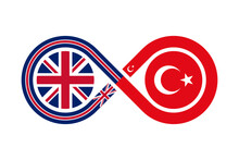 Unity Concept. English And Turkish Language Translation Icon. Vector Illustration Isolated On White Background