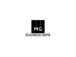 initial MG Logo, Monogram Mg gm Square Letter Logo with black color logo icon design