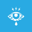 irritated eye icon on a white background, vector illustration