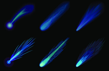 Wall Mural - set of comet, vector illustration