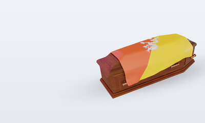 3d coffin Bhutan flag rendering right view