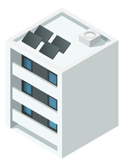 Poster - Isometric apartment building. City residential real estate